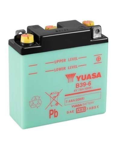Batería de arranque Yuasa B39-6 - BATERIA MOTO  YUASA Conventional 6 Volt