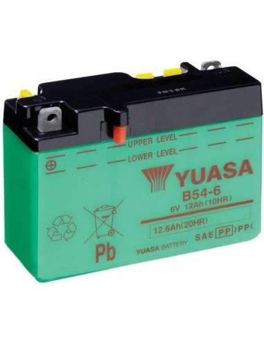 Batería de arranque Yuasa B54-6 - BATERIA MOTO  YUASA Conventional 6 Volt