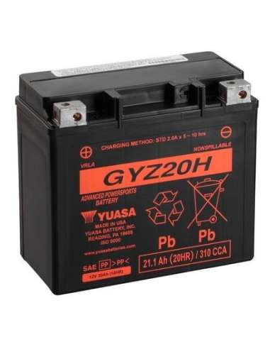 Batería de arranque Yuasa GYZ20H - BATERIA MOTO  YUASA High Performance Maintenance Free