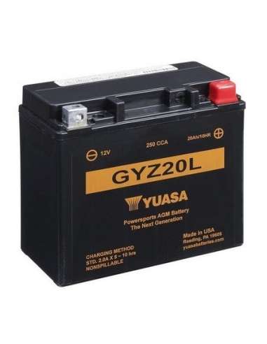 Batería de arranque Yuasa GYZ20L - BATERIA MOTO  YUASA High Performance Maintenance Free