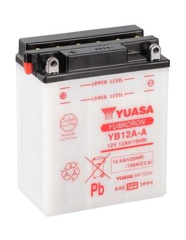Batería de arranque Yuasa YB12A-A - BATERIA MOTO  YUASA YuMicron