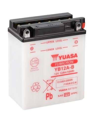 Batería de arranque Yuasa YB12A-B - BATERIA MOTO  YUASA YuMicron