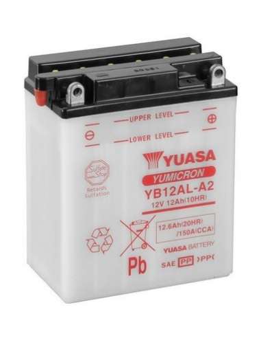 Batería de arranque Yuasa YB12AL-A2 - BATERIA MOTO  YUASA YuMicron