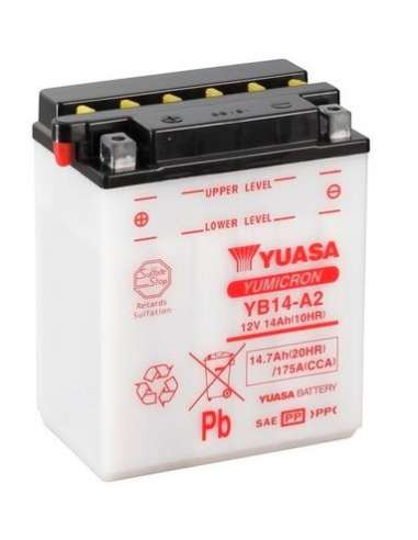 Batería de arranque Yuasa YB14-A2 - BATERIA MOTO  YUASA YuMicron