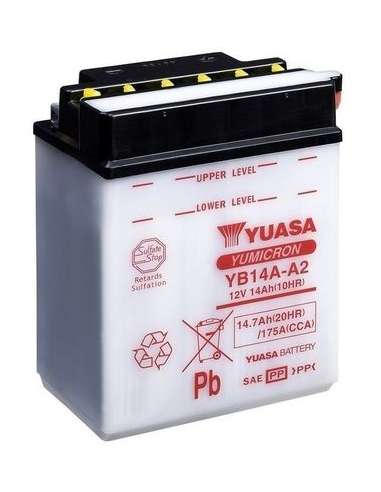 Batería de arranque Yuasa YB14A-A2 - BATERIA MOTO  YUASA YuMicron