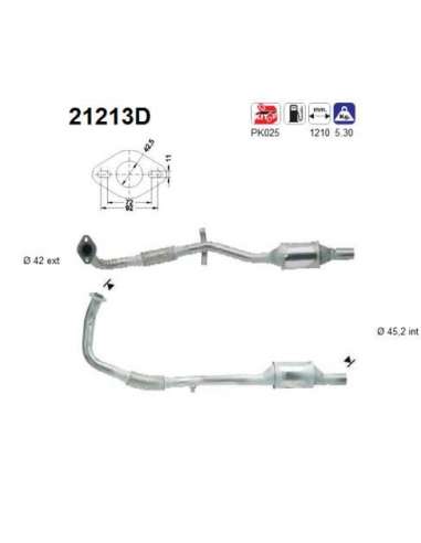 Catalizador As 21213D - OPEL CORSA 1.5/1.7 DIESEL 3