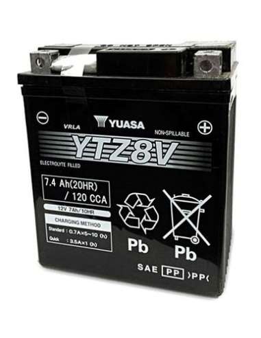 Batería de arranque Yuasa YTZ8V - BATERIA MOTO  YUASA High Performance Maintenance Free