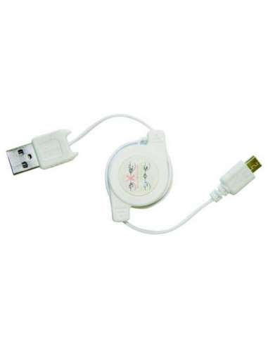 cable enrollable micro usb de carga y datos