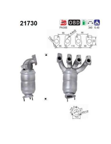 Catalizador As 21730 - OPEL ASTRA 1.6I