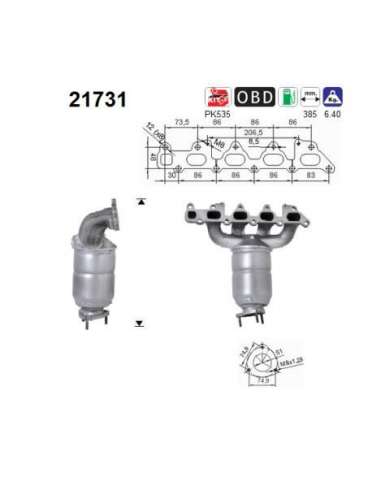 Catalizador As 21731 - OPEL VECTRA 1.8I 16V 125CV