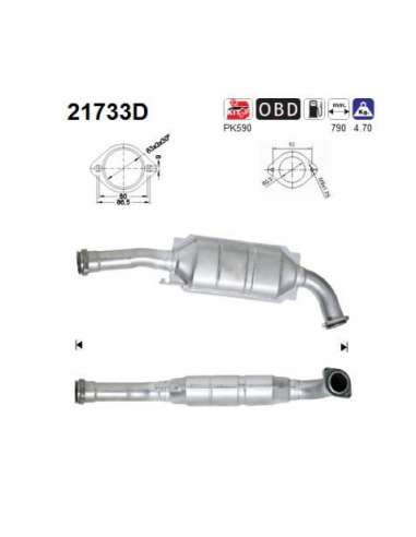 Catalizador As 21733D - OPEL OMEGA 2.5 DTI POSTERIO