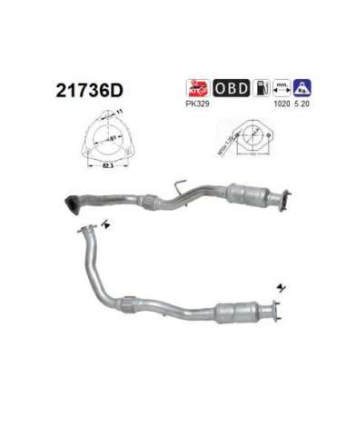 Catalizador As 21736D - OPEL FRONTERA 2,2 TD DTI 115