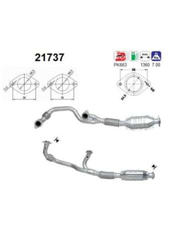 Catalizador As 21737 - OPEL VECTRA 2,5I V6 170 CV