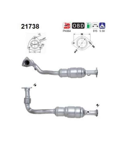 Catalizador As 21738 - OPEL VECTRA 2,2I 147CV