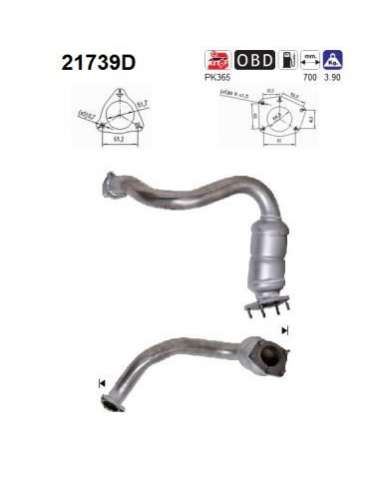 Catalizador As 21739D - OPEL VECTRA 3.0 TD CDi 177CV