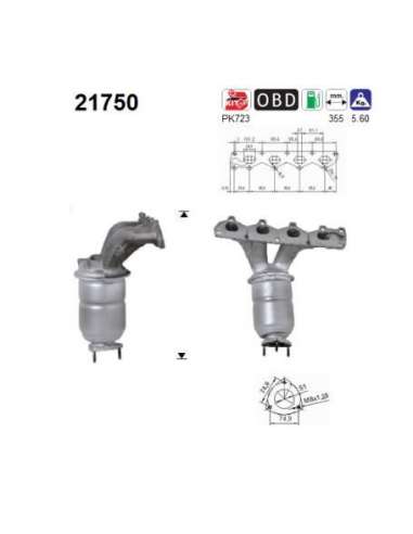 Catalizador As 21750 - OPEL VECTRA 2.2 16V 147CV