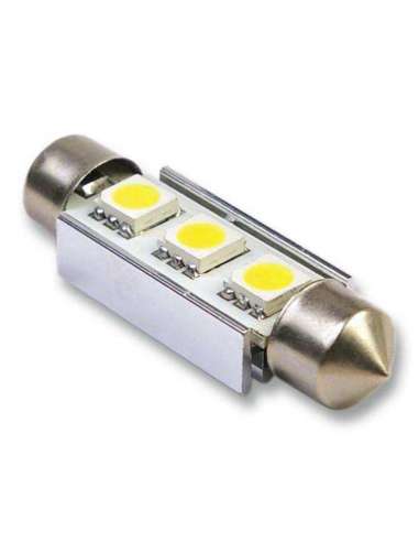 Bombilla 12V 3Smd 5050 T11 36mm Blanco 1 Unidad Blister Canbus