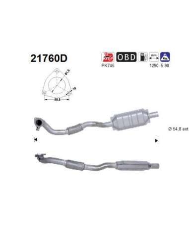 Catalizador As 21760D - OPEL ASTRA 1.9TD CDTI 150CV