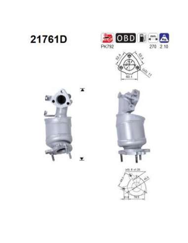 Catalizador As 21761D - OPEL ASTRA 1.7TD CDTI 101CV