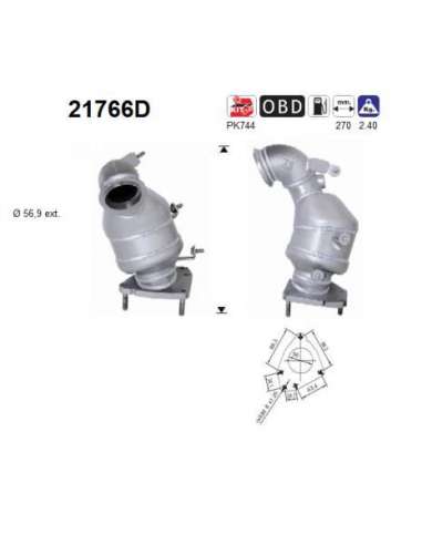 Catalizador As 21766D - OPEL VECTRA 1.9TD JTD 130CV