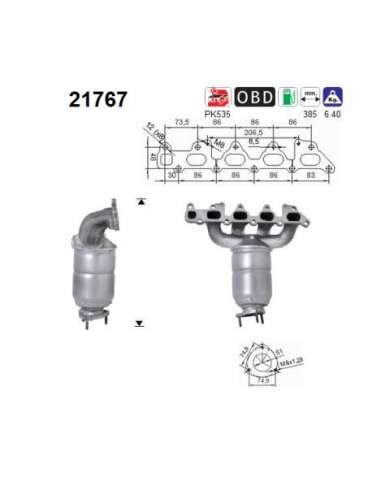 Catalizador As 21767 - OPEL MERIVA 1.8i 125CV