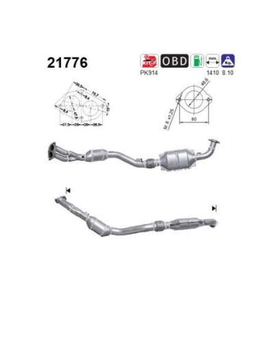 Catalizador As 21776 - Omega B 2.2i 16V 2198 cc 106