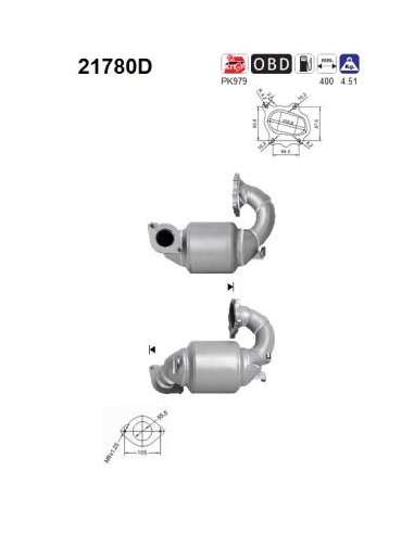 Catalizador As 21780D - MASTER 2.5TD DCI 2464 cc 88