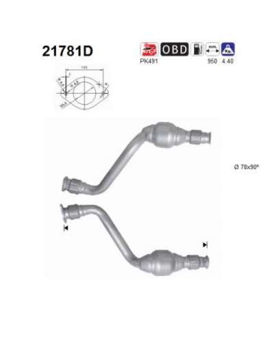 Catalizador As 21781D - MASTER 2.5TD DCI 2464 cc 88