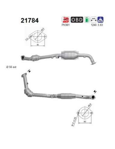 Catalizador As 21784 - OMEGA B 2.6i V6 24V 2597 cc 1