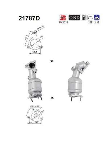 Catalizador As 21787D - AS Catalizador OPEL ASTRA 1.