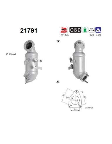 Catalizador As 21791 - AS OPEL MERIVA 1.4i TURBO