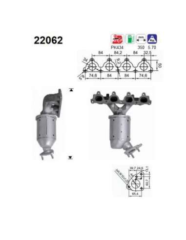 Catalizador As 22062 - HONDA CIVIC 1.5I VTEC-E 16V 5