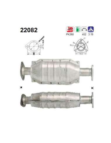 Catalizador As 22082 - HONDA CR-V 2.0I 16V 4X4