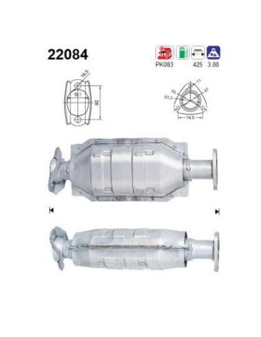 Catalizador As 22084 - HONDA CIVIC 1.5I 2/94-