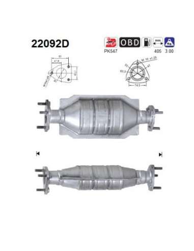 Catalizador As 22092D - HONDA CIVIC 1,7TD CDTI 100CV