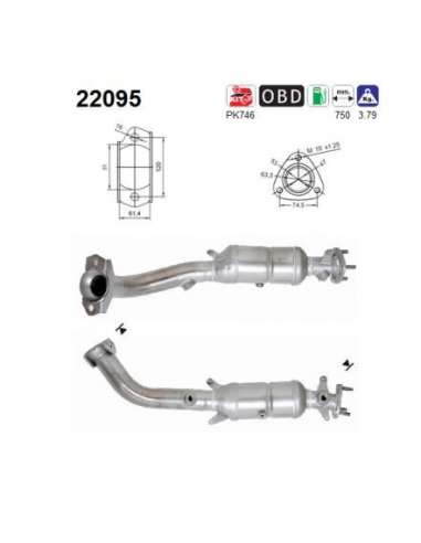 Catalizador As 22095 - HONDA CRV 2.0i 150CV