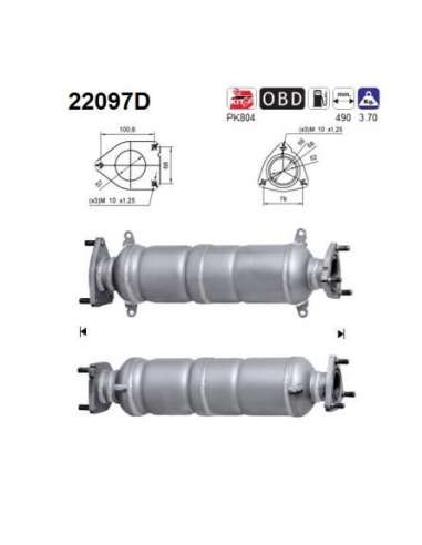 Catalizador As 22097D - HONDA ACCORD 2.0TD 140CV PO