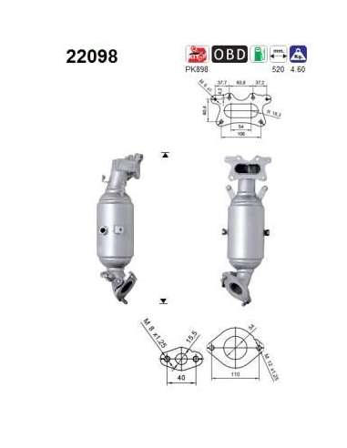 Catalizador As 22098 - HONDA CIVIC 1.8i