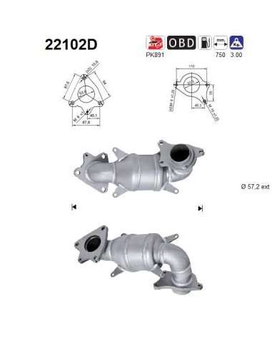 Catalizador As 22102D - HINDA CR-V 2.2TD 140CV ANT