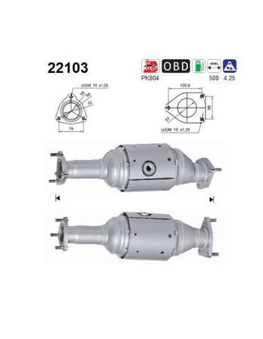 Catalizador As 22103 - Accord 2.4i 16V 2354 cc 140