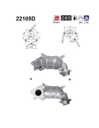 Catalizador As 22105D - CR-V 2.2TD CTDI DPF 2204 cc