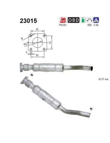 Catalizador As 23015 - CRYSLER PT CRUISER 2.0I 16V 1