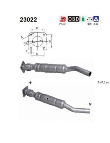 Catalizador As 23022 - CHRYSLER NEON 2.0i