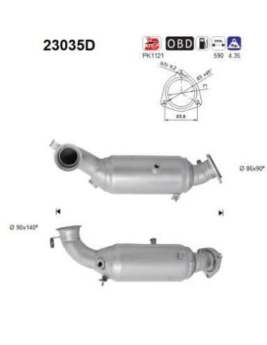 Catalizador As 23035D - AS Catalizador CHRYSLER-JEEP