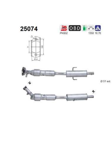 Catalizador As 25074 - MAZDA 6 2.3I