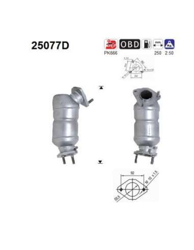 Catalizador As 25077D - MAZDA 323 2,0TD 100 CV ANTE