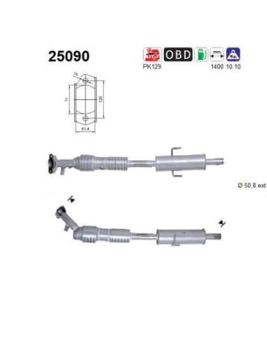 Catalizador As 25090 - MAZDA 6 2.0i 16V 141CV