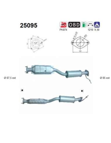 Catalizador As 25095 - RX-8 2.6i 2616 cc 141 Kw /