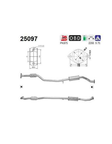 Catalizador As 25097 - MAZDA MX5 1.8i 16V 125CV P