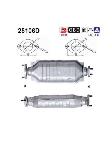 Catalizador As 25106D - KIA CARENS 2.0i 131CV PO